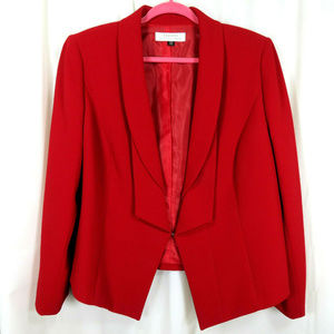 Tahari Lined Red Double Lapel Blazer Jacket  VGUC